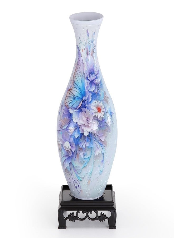 wowsome 3D Puzzle Vase for Adults, Jigsaw Puzzle Vase for Flower, Art Puzzles Gift for Women House Flowers Arrangements and Home Decoration (Roses and Butterflies) - Image 2